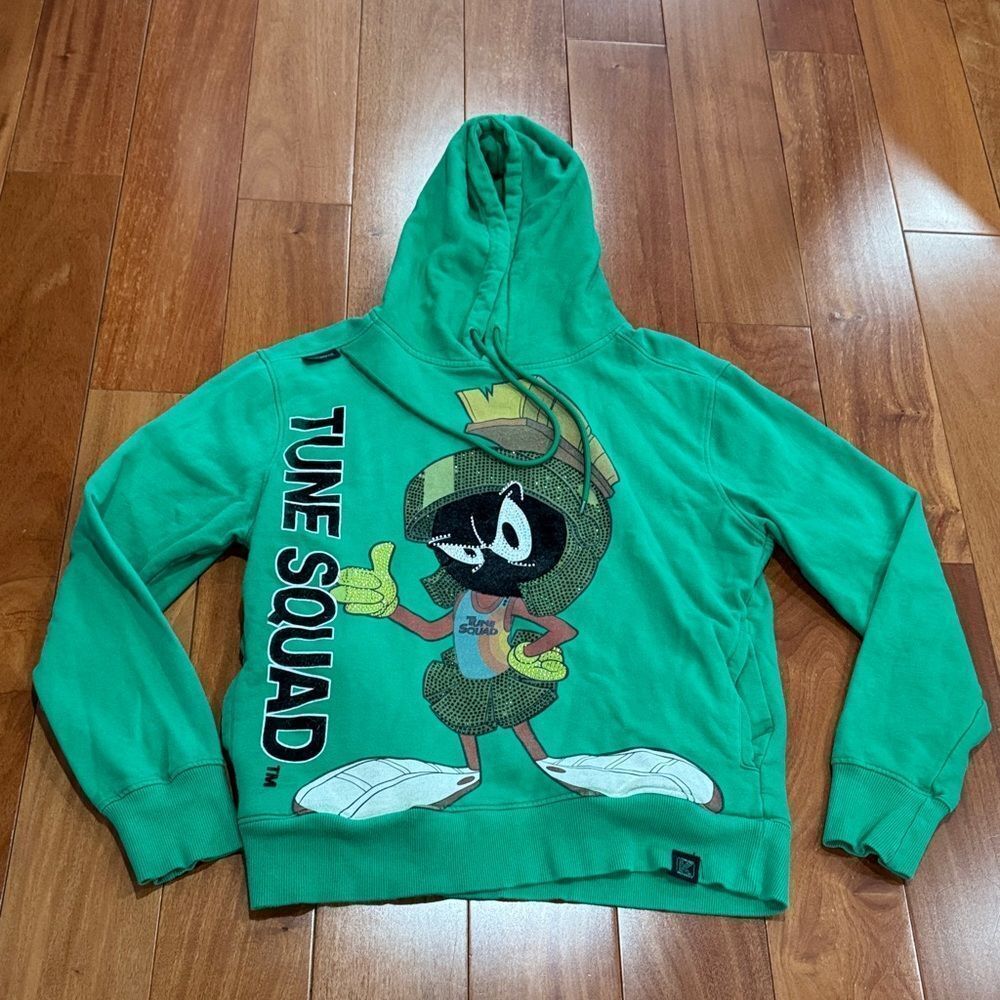 De Kryptic Space Jame Tune Squad‎ Hoodie Green  Hoodie with Bling Blings size S